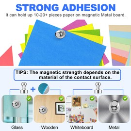 OFCIIN Neodymium Magnets Extra Strong, Pack of 20 Magnets with 20 Metal Plates, 12 x 16 mm Magnets Strong Small for Magnetic Board, Fridge Magnets, Magnetic Notice Board, Whiteboard, Music Magnets