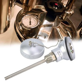 1/2" NPT Thread Thermocouple, -200°C to 420°C Range RTD PT100 Temperature Sensor Stainless Steel Thermocouple for Industrial and Thermistor Probe Laboratory Use(PT100)