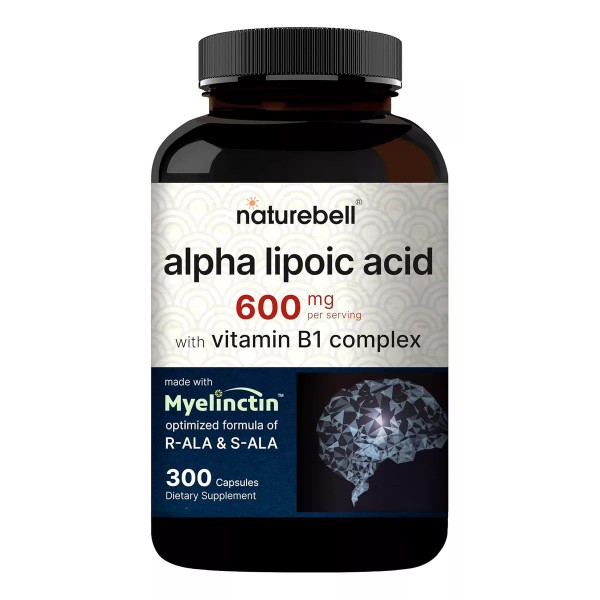 Naturebell Acido Alfa Lipoico + Vitamina B1 Capsulas Premium Eg A89 Sabor Sin sabor