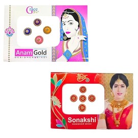 Indian Bindi Color Velvet Dot Bindi Tattoo Stickers Adhesive Body Jewelry MultiColor Indian Daily Use Forehead Bindi Round Pack Of 2