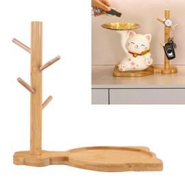 Cyrank Key Holder, Ring Holder, Wooden Key Compartment for Entrance, Table, Key Rack, Jewellery Tray, Sunglasses, Table, Night Stand, Table for Rings, Phone, Bracelets, Watches (01)