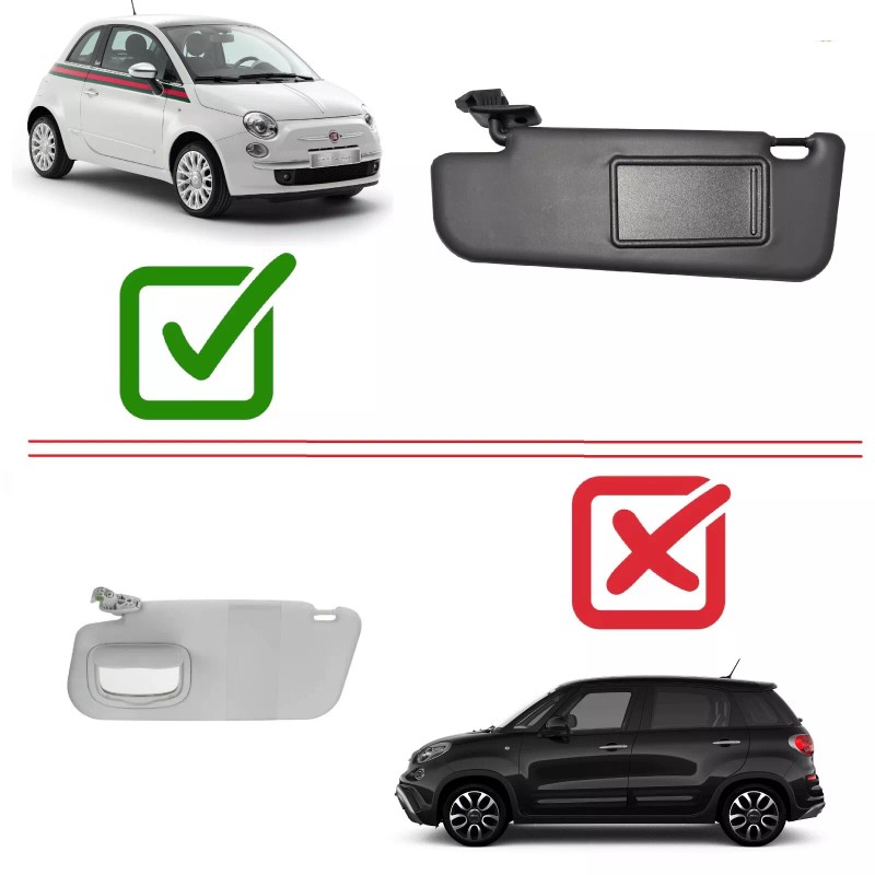 2MPLASTIC Sun Visor For Fiat 500 2012 - 2019 Left