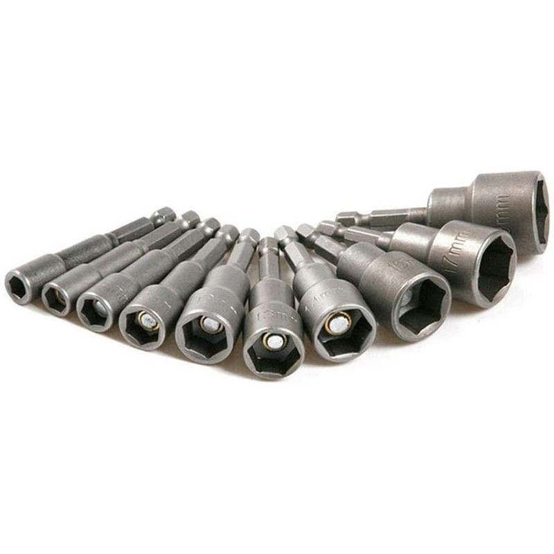10 PCS Magnetic Nut Driver Bit 6-19mm 1/4" Hex Socket