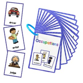 Lachilly Occupations English Words Learning Flashcards, High Frequency Words, Beginning Reading, Kindergarten ESL Teaching Materials, Autism Learning Materials, Vocabulary Building, 15 Cards, 28 Words