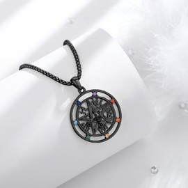 EUDORA Harmony Ball Witcher Pentagram Chain Ring for Men and Women, 925 Sterling Silver, Tetragrammaton Runes Necklace, Amulet, Vintage Pendant, Energy Jewellery, Gift for Women and Men, Sterling