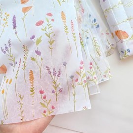DNUZEWR 50 hojas de papel de seda para envolver regalos de flores, 20 x 14 pulgadas, papel de seda floral para bolsa de regalo, manualidades, boda, cu