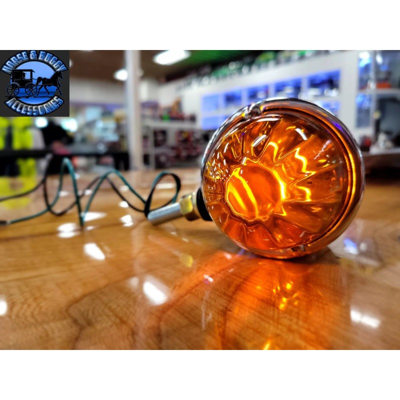 GRAND GENERAL WATERMELON LIGHT AMBER GLASS DOUBLE FACE CHROME DIE