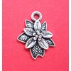 Unbranded 6 pcs ANT SILVERTONE Christmas POINSETTIA SETS Charms Pendants
