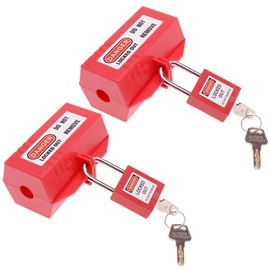 RealPlus Plug Lock for Lockout Tagout, 110 to 125 Volt Power Cord Lockout, Medium Electrical Plug Safety Device With Padlocks