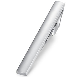 Honey Bear Mens Tie Clip Bar - Normal Size Stainless Steel For Business Wedding Gift,5.4cm (Matte Silver)