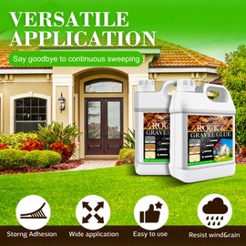 Mulch Glue & Gravel Binder - 1 Gallon / 128oz Rock Glue for Landscaping, Garden, Walkway - Ready to Use, Strong Pea Gravel Stabilizer for Lockdown Sticky Rocks, Pebble, Bark, Rubber, Sand, Stone