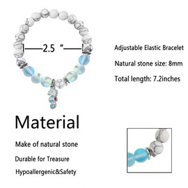 FUSTMW Sea Horse Gifts for Women Seahorse Charm Bracelet Seahorse Jewelry Seahorse Lover Gifts Ocean Beach Gifts Bracelet (blue)