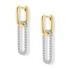 Gold Plated Two Tone Link Dangle Earrings for Women Trendy
