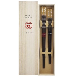 One Pair Couple Chopsticks Painted Chopsticks Paulownia Box Plum Ornament 2 Pairs Made in Japan