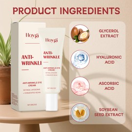 Anti-Aging Augencreme mit 4% Retinol & Hyaluron, Retinol Creme gegen Falten und Augenringe, Glättende Augenpflege bei Tränensäcken & Dunklen Augenringen, Feuchtigkeitsspendende Eye Cream, 30g