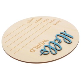 Luhaomisky 1Pc Blue Baby Announcement Sign Wooden Hello World Newborn Name Sign Gender-Neutral Welcome Baby Keepsake for Newborn Boys Girls Photo Props