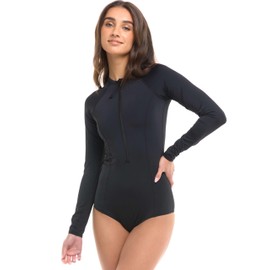 PHANTOM AQUATICS CLOTHING Women's Standard Myrtos Fashionable Front Zip One Piece Surf Suit, Black