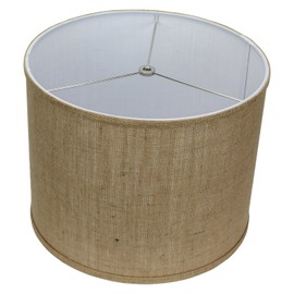 FenchelShades.com 14" Top Diameter x 14" Bottom Diameter 11" Height Cylinder Drum Lampshade USA Made (Burlap Natural)
