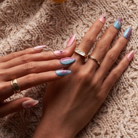 Quaferen Almond Nail Tips Medium: 240pcs Pre-shape Acrylic Fake Nails Tips Almond Shape - 12 Sizes Soft Gel Full Cover Clear Gelly Press on False Tip for Nail Extension Salon Home