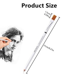 3Pcs Pencil Erasers with Brush Sketch Precision Eraser Pencils Wooden Highlight Drawing Erasers Wooden Rubber Pencil for Erasing Details in Charcoal Drawings Sketching Drawing Detail Revise