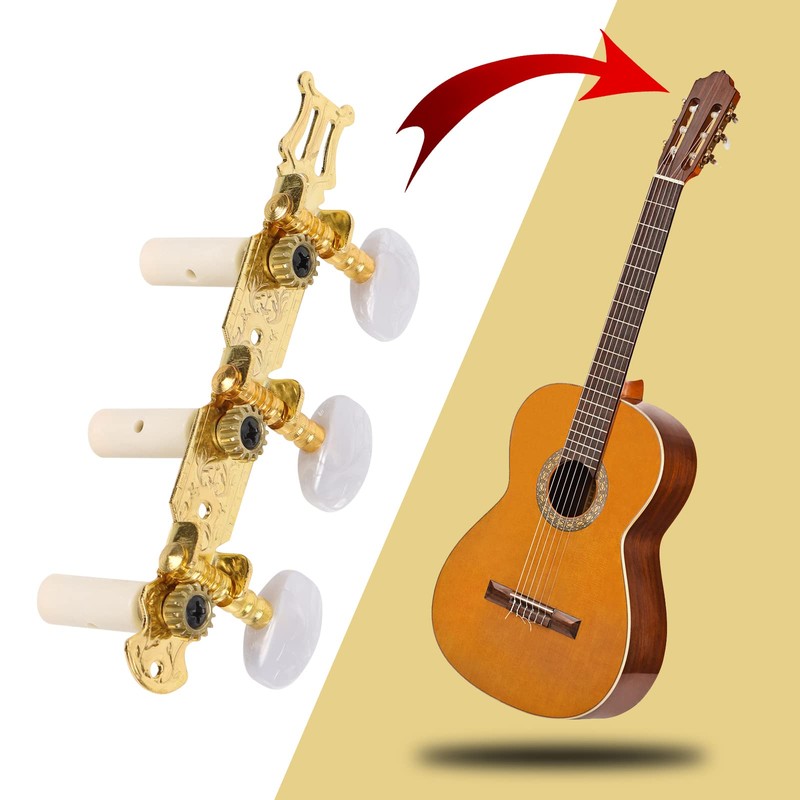 2 Pieces Classical Guitar Tuning Pegs Guitar Tuning Pegs 3L+3R