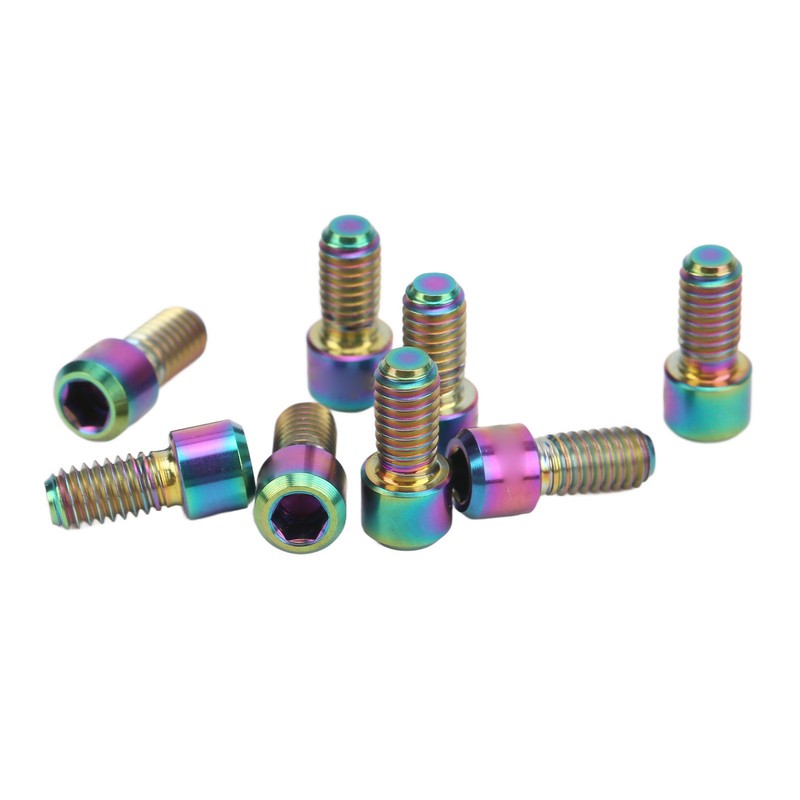 RISK 8Pcs Mountain Bike Pedal Bolts Titanium Alloy Anti Slip
