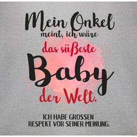 Shirtracer - Body Boy Girl - Romper & - My Uncle Means I Would Be the Cutest Baby in the World., 2 mottled grey