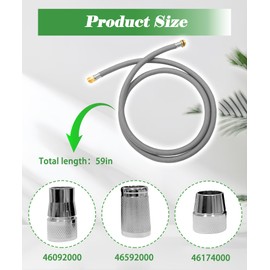 Kitchen Faucet Hose Replacement Kit Fits for Grohe 48293000 Pull-Out Faucets, Flexible Shower Sprayer Hose with Weight (Chrome Finish)