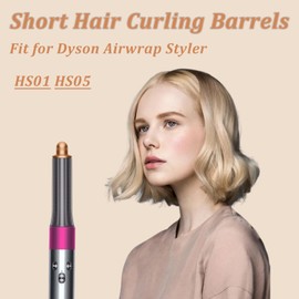 1.2 Inch/ 30MM Short Hair Curling Barrels for Dyson Airwrap Styler Attachment, 2 In 1 Styler Short Hair Barrels Automatic Curling Barrels for Dyson HS01 HS05, Gold