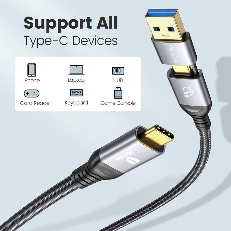 GiGimundo 20Gbps USB C Kabel (1M) für Thunderbolt 3, Unterstützt