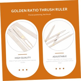 WOONEKY Three-point Eyebrow Measuring Ruler Stainless Steel Gold Ratio Easy to Use for Brows