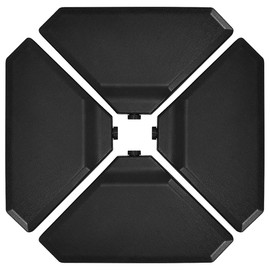 Tangkula 4PCS Cantilever Offset Patio Umbrella Base Weight Stand, 195lbs Triangle Shaped Sand Water Filled Weight Outdoor Umbrella Base Plate w/Easy-Fill Spouts, Funnel, Concave Handles