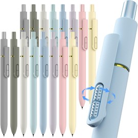 Hiacry 16 Pcs Gel Ink Pens, 0.7mm Fine Point for Smooth Writing Journaling Aesthetic Pens, Black Quick-Dry Long Lasting Fidge Pens, Cute School Office Supplies Gifts for Women （Morandi-Black Ink）