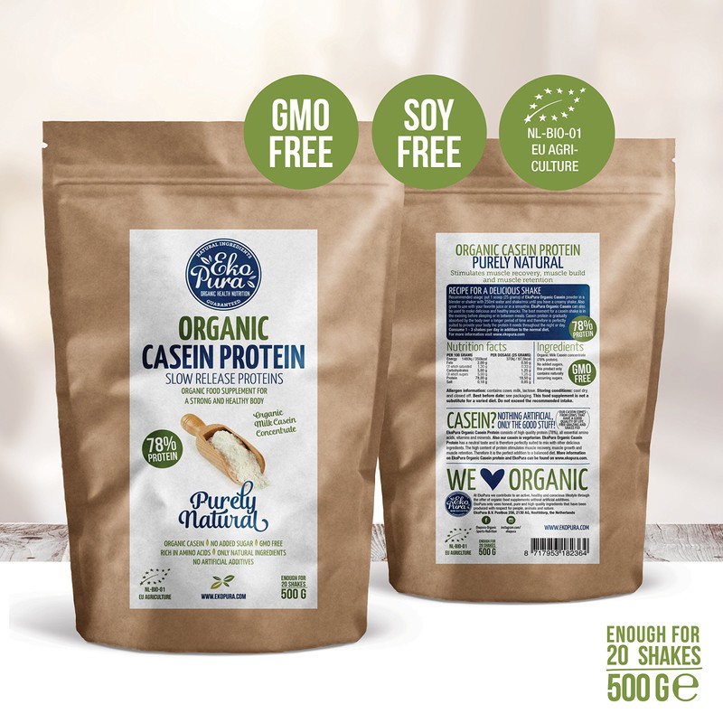 Organic Casein Protein - Natural - 78% Protein - Certified
