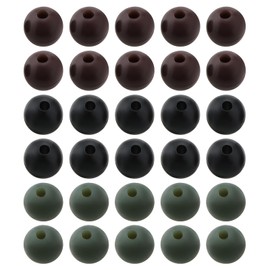 EMSea 150 pieces PE Shock Beads 8mm Carp Fishing Rig Buffer Beads for Protect the Head of the Rod and the Buoy Fishing Tackle (Black/Green/Brown)