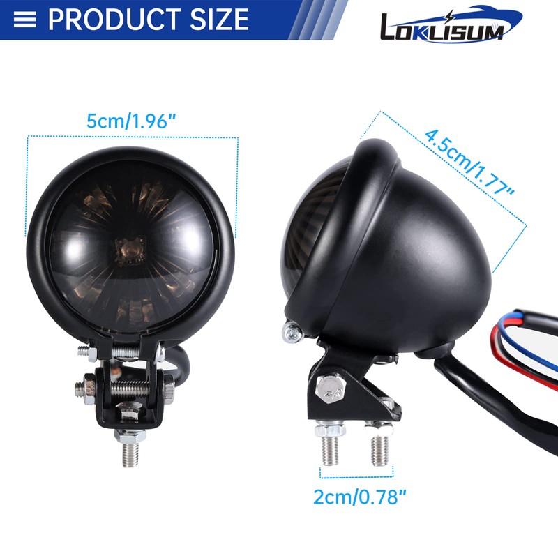 LOKLISUM 8 LED Mini Motorcycle Tail Light Brake Tail Light