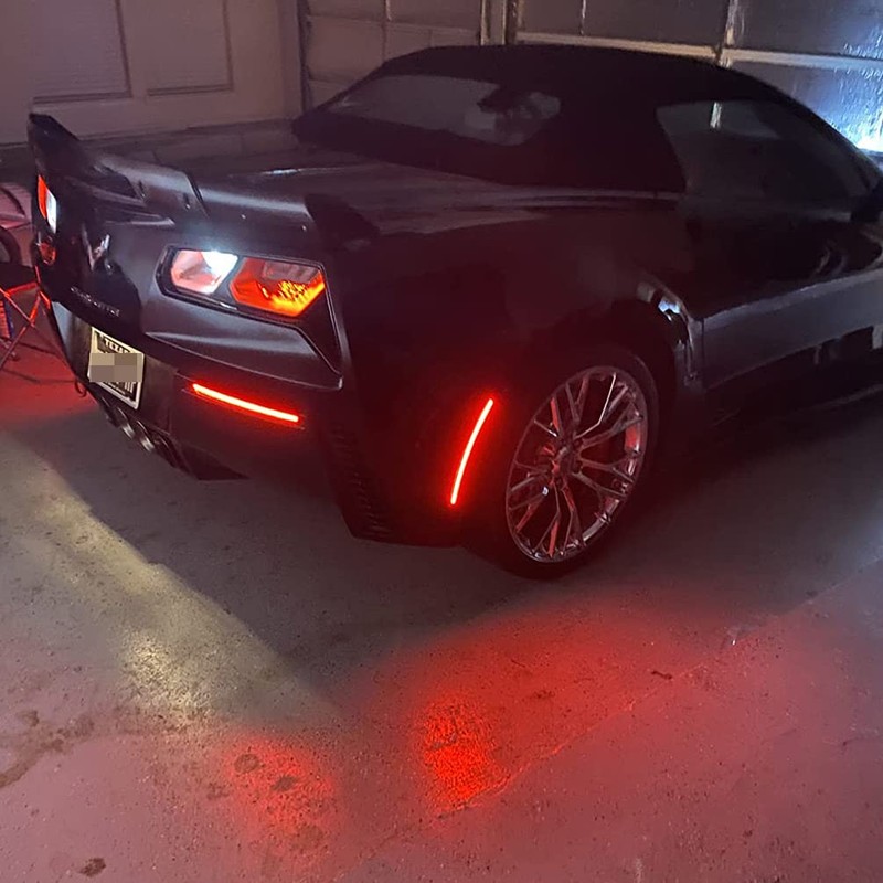 NJSBYL Corvette C7 LED Bumper Reflector Lights for 2014-2019 Chevy