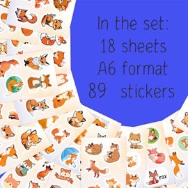 BulbaCraft Fox Stickers for Water Bottle and Laptop - Fox Party Supplies & Decorations, Waterproof Vinyl Decals, Cute Animal and Wildlife Stickers, Gifts for Women & Men