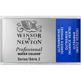 Winsor & Newton 0100667 Professional Aquarellfarbe, lebendige Wasserfarben in Künstlerqualität, hohe Farbbrillanz & Leuchtkraft, lichtecht, Archivqualität, ganzer Napf - Ultramarin (Grünton)