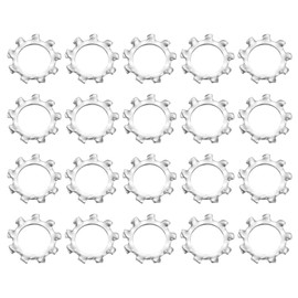 sourcing map M10 20Pcs External Tooth Washers, 410 Stainless Steel Tooth Locking Ring Washers Quick Speed Star Nut Locking Fastener, Silver