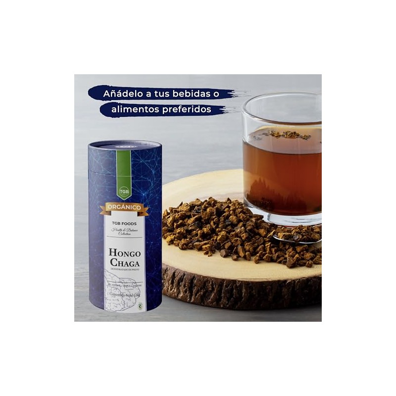 Tgb Superfoods Hongo Chaga Deshidratado Polvo 120 Adaptógeno Superalimento Orgánico