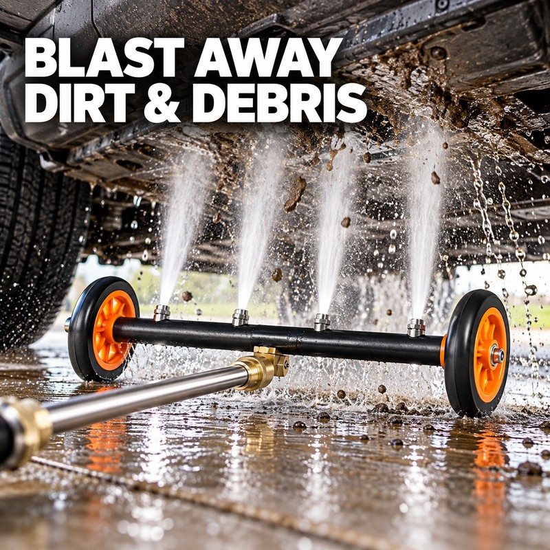 SucceBuy 16-Inch Pressure Washer Undercarriage Cleaner with 4 Nozzles, 4000