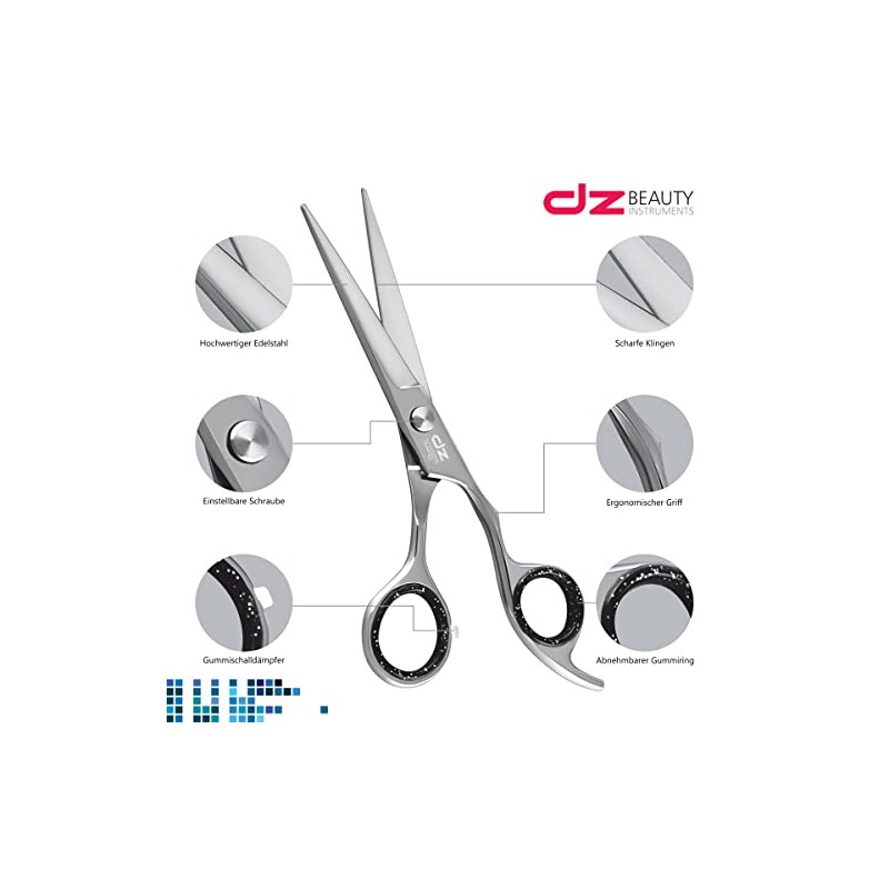 DZ Hair Scissors Offset Design Sharp Hairdressing Scissors 6 Inch