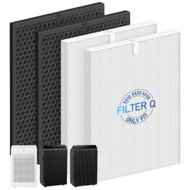5510 5520 5530 Filter Q For WINIX 5510 5520 5530 Air Purifier Filter Replacement 1712-0123-00 For Large Room 1882 Ft²/Hr 2 H13 True HEPA Filters & 2 Activated Carbon, 2+2 Pack