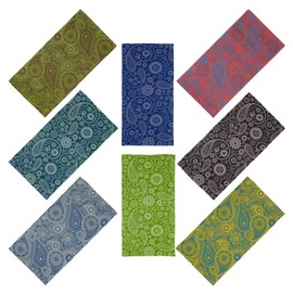 SMEHCF 8 Multipurpose Bandanas for Women Men Headband Balaclava Hair Head Scarf Face Half Airsoft Paintball Mask Neck Gaiters Breathable Reusable Washable Black Yellow Red Blue Green Cashew Flower