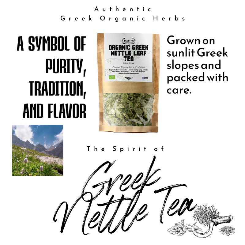 APSOGO Organic Greek Nettle Tea - Loose Leaf Herbal Infusion