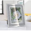 Crush Diamond Mirror Photo Frame In Bling Sparkle Crystal Silver