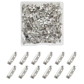 100 Pcs Locking Pins Backs Safety Clasp Brooch,Silver Brooch Clasp Pin, Backs Safety Clasp Brooch,Brooch Pin Backs,Bar Pin,for Name Tags Jewelry Making and DIY Crafts (20MM)