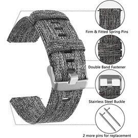 LvBu Watch Strap, Compatible with ID205L, Nylon Knit Replacement Watch Strap for ID205L, willful SW021, YAMAY SW021, LIFEBEE ID205L Smartwatch, gray