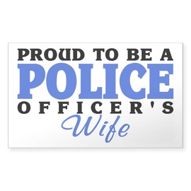 CafePress Proud Police Wife Rectangle Sticker Rectangle Bumper Sticker Car Decal